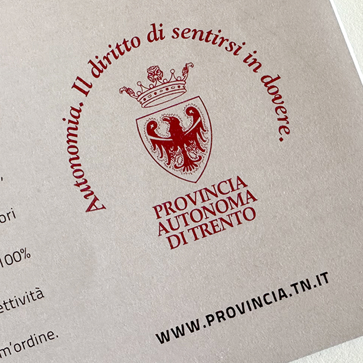 Provincia autonoma di Trento marchio con payoff Autonomia