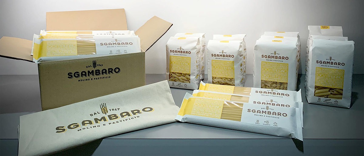 packaging di pasta Sgambaro