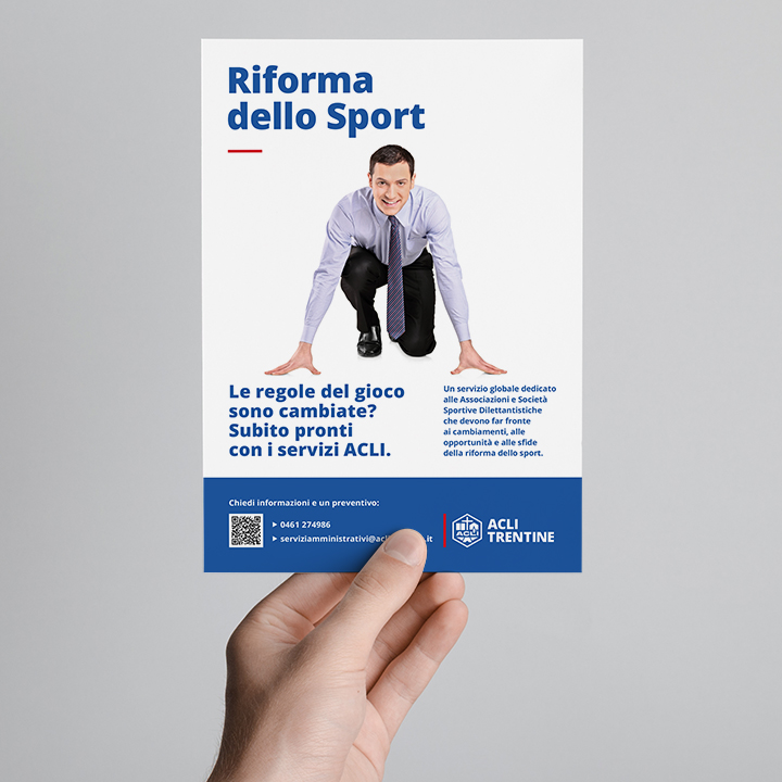 depliant campagna Riforma dello Sport per Acli Trentine